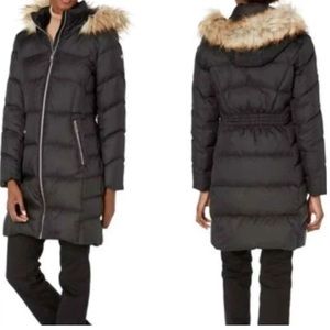 Calvin Klein Black Puffer Winter Down Insulated Long Coat Medium